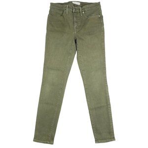 Madewell 9" High Rise Skinny Jeans Womens 30 Olive Army Green Chambray